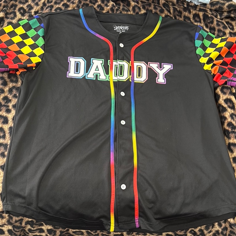 Spencer's Black and Red Jersey with Rainbow Trim